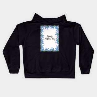 Mothers day blue flower design Kids Hoodie